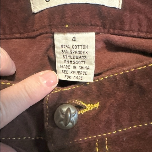 CAbi Maroon/Burgundy Velour Bootcut Pant - Picture 4 of 5